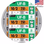 Southwire 10/2 UF-B underground feeder cable with ground 250 ft roll for direct burial 30-amp 120V circuits from IB Lighting