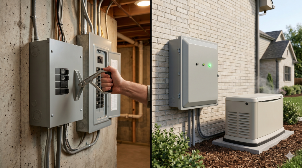 transfer switch vs automatic transfer switch difference