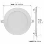 Utilitech High Output Color Choice White 5-in or 6-in 1200-Lumen Switchable White Round Dimmable LED Canless Damp Rated Recessed Downlight - Image 4