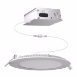 Utilitech High Output Color Choice White 5-in or 6-in 1200-Lumen Switchable White Round Dimmable LED Canless Damp Rated Recessed Downlight - Image 3