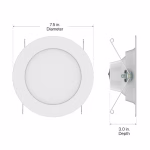 Utilitech Retrofit Kit White 5-in or 6-in 925 -Lumens Switchable white Round Dimmable LED Wet rated Recessed Downlight 6 -Pack - Image 8