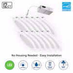Utilitech White 6-in 850-Lumen Switchable White Round Dimmable LED Canless Wet Rated Recessed Downlight 12-Pack - Image 5