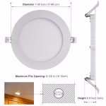 Utilitech White 6-in 850-Lumen Switchable White Round Dimmable LED Canless Wet Rated Recessed Downlight 12-Pack - Image 8