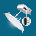 Utilitech High Output Color Choice White 5-in or 6-in 1200-Lumen Switchable White Round Dimmable LED Canless Damp Rated Recessed Downlight - Image 5