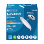 Utilitech High Output Color Choice White 5-in or 6-in 1200-Lumen Switchable White Round Dimmable LED Canless Damp Rated Recessed Downlight - Image 2