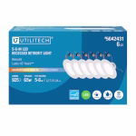 Utilitech Retrofit Kit White 5-in or 6-in 925 -Lumens Switchable white Round Dimmable LED Wet rated Recessed Downlight 6 -Pack