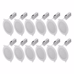 Utilitech White 6-in 850-Lumen Switchable White Round Dimmable LED Canless Wet Rated Recessed Downlight 12-Pack