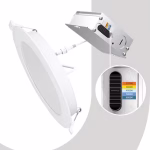 Utilitech White 6-in 650-Lumen Switchable White Round Dimmable LED Canless Wet Rated Recessed Downlight 12-Pack - Image 3