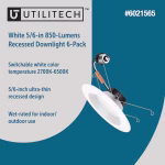 Utilitech White 5-in or 6-in 850-Lumen Switchable White Round Dimmable LED Wet Rated Recessed Downlight 6-Pack - Image 3
