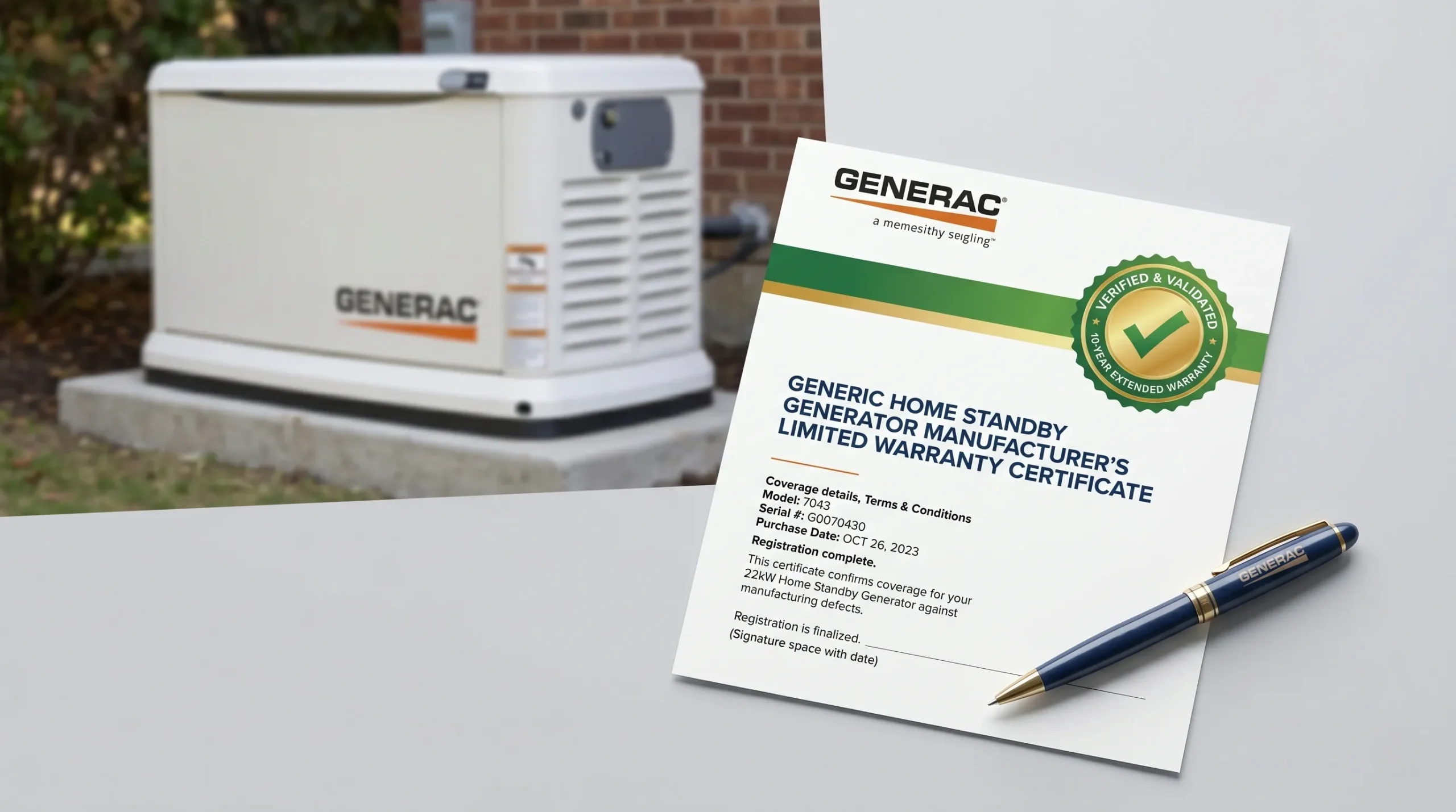 standby generator with warranty vs without