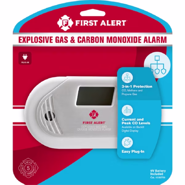 First Alert Plug-in Natural Gas Detector , Propane Detector and Carbon Monoxide Detector