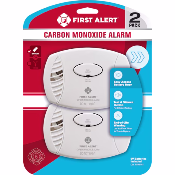 First Alert CO400 Battery-Operated Carbon Monoxide Detector, 2-Pack – 1043610