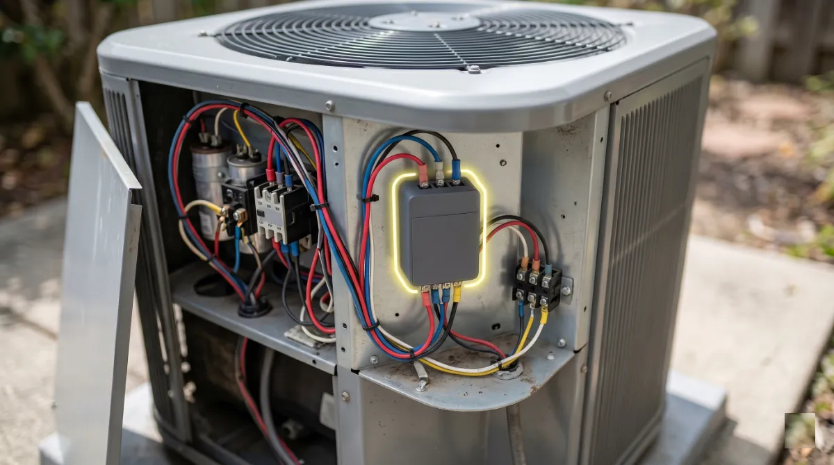 5 ton AC soft start kit installation reducing compressor startup surge for smaller generator compatibility