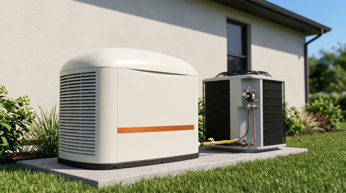 Best generator for 3 ton AC installed beside a residential central air conditioner condenser on a concrete pad