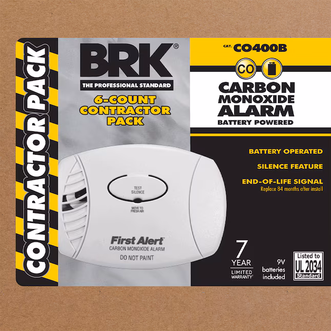 First Alert CO400B6CP carbon monoxide detector 6-pack contractor value pack for multi-unit rental and property manager installations from IB Lighting