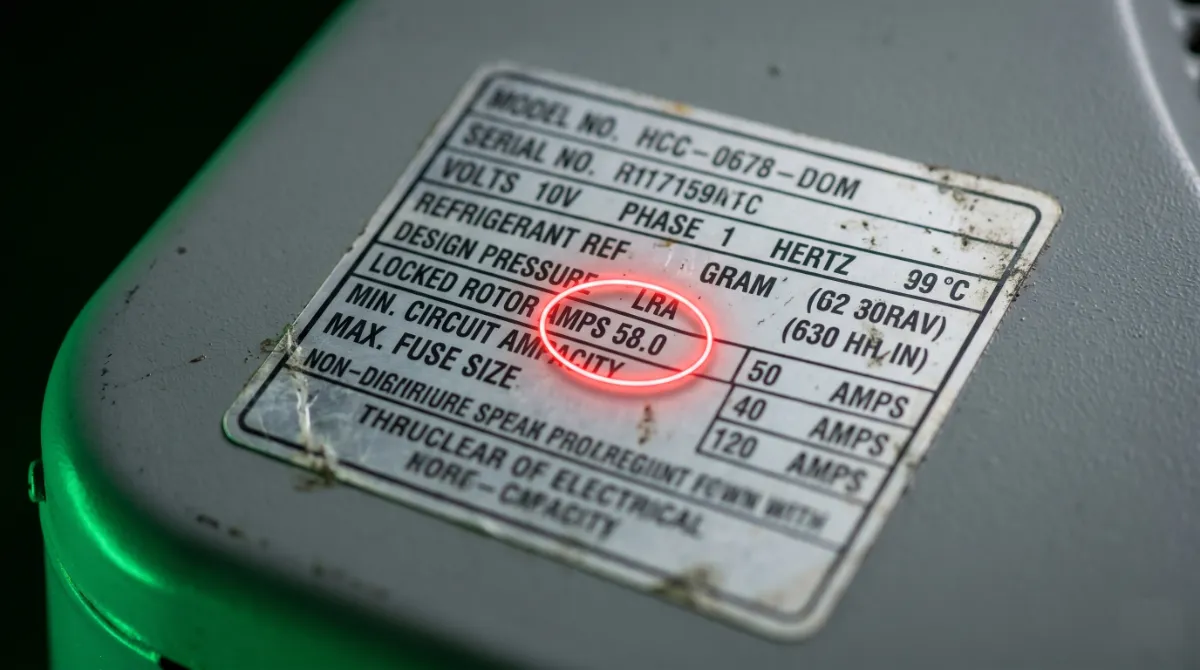 Common generator AC sizing mistakes including using running watts only and ignoring locked rotor amps