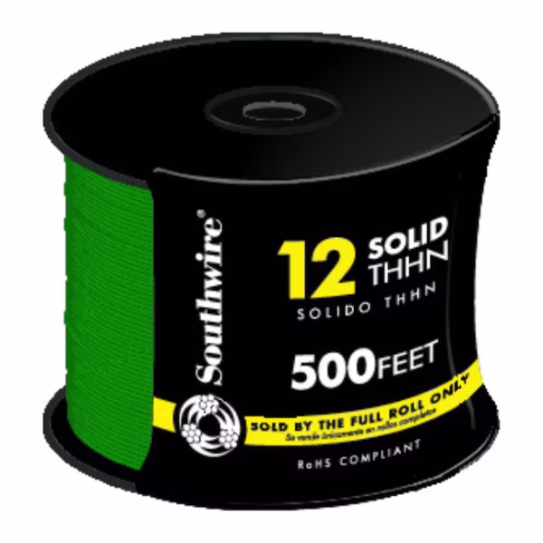 Southwire 500-ft 12 -AWG Green Solid Copper THHN wire (By-the-roll)