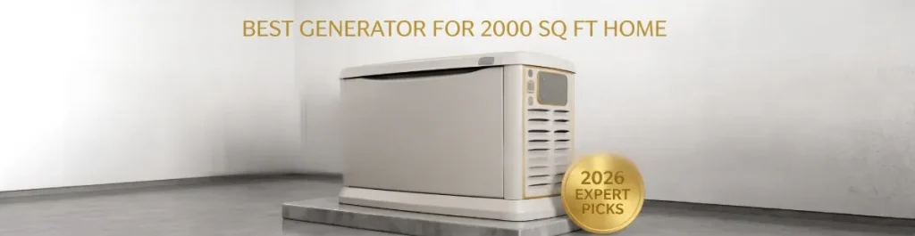 Best generator for 2000 sq ft home showing 18kW Generac standby generator installed beside a residential home
