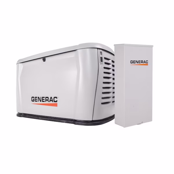 Generac 7321 10kW Home Standby Generator Dual Fuel Liquid Propane or Natural Gas with 100A 16-Circuit Automatic Transfer Switch
