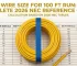 Wire size for 100 ft run showing various copper wire sizes and reference chart for residential loads