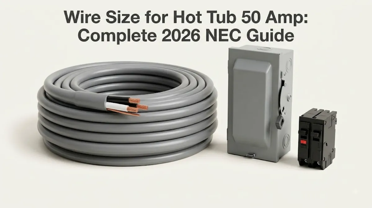 6 AWG copper wire 6/3 with ground for hot tub 50 amp circuit installation with GFCI breaker and outdoor disconnect